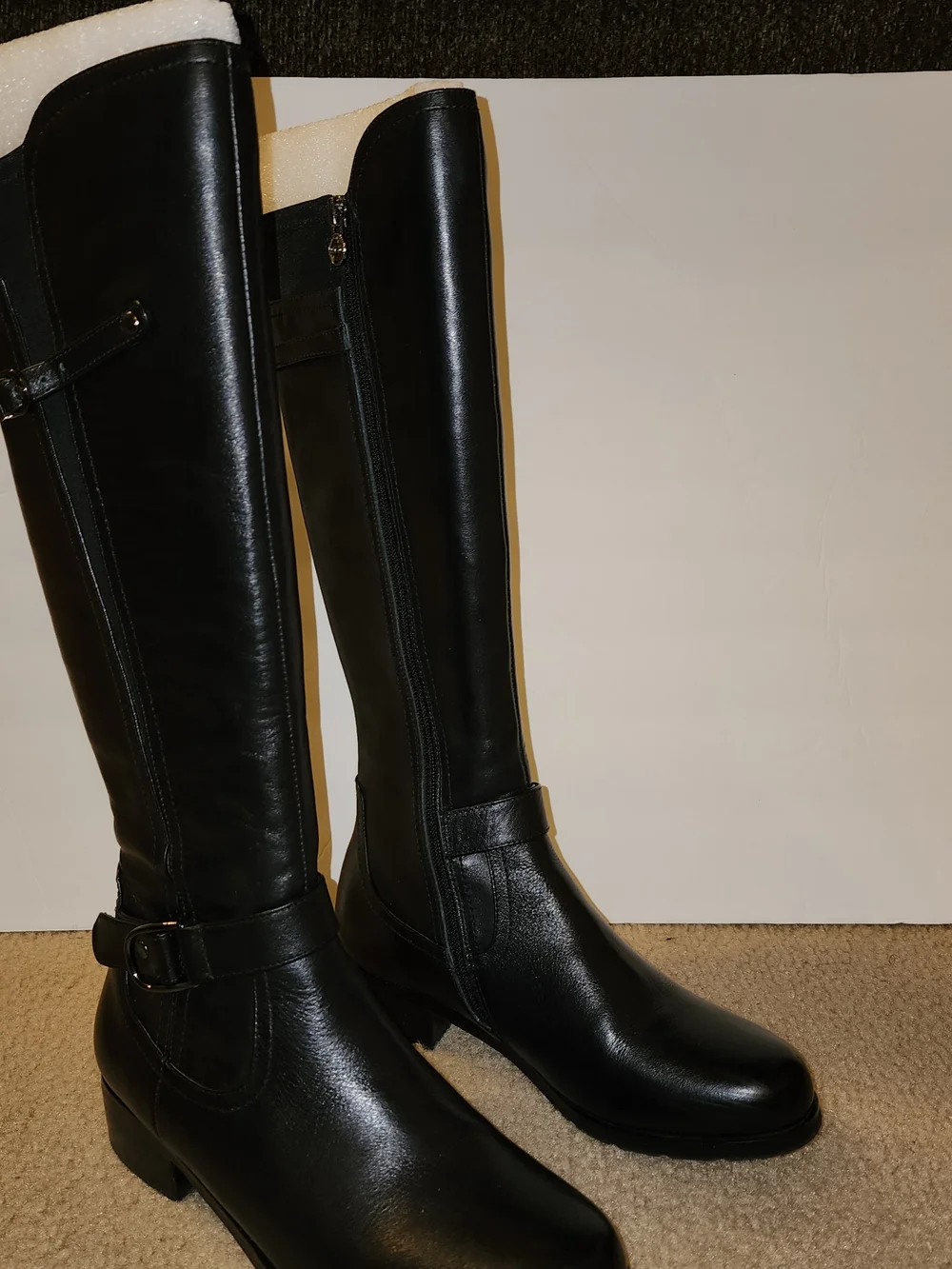 Sole Mani Classic Black Leather Riding Boots - Slim Calf Size 8